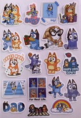 SET #5 ~ 19 Glossy Stickers 1.5″ to 1 3/4″ ~ Cartoon Junk Journal