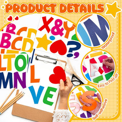 204Pcs Large Letter Stickers 4 Inch Alphabet Stickers 24 Sheets Bulletin Board