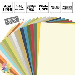 20 Pack 11×14″ Uncut Matte Boards Assorted Colors Backing for Frames Prints