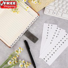 A-Z 26 White Letters Tabs Sticky Alphabet Tabs, 260 Pcs Self Adhesive Page Tabs