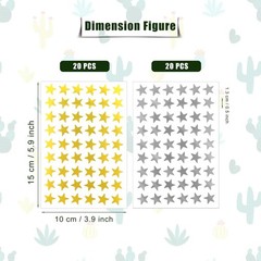 SAVITA 2160pcs/ 40 Sheets Star Reward Stickers, 1.3cm/0.5 Inch Mini Star Stic…