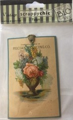 VASE Scrappy Chic Vintage Tags (1pc) MAMBI•Victorian•Steampunk •Faded•Florals•••