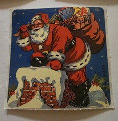 Vintage Haddon Sundblom Smile Maker Santa Claus Stickers 2.5″ x 2.5″ Rare