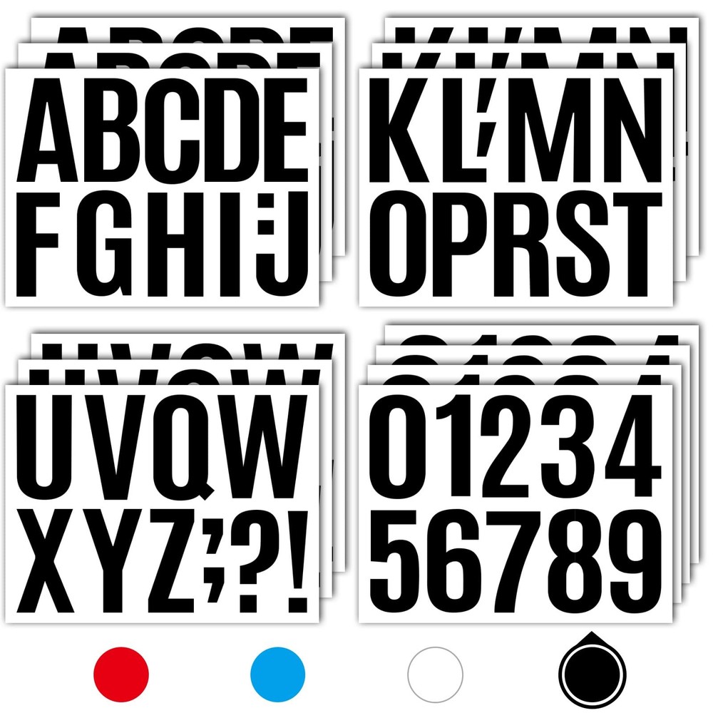Seloom 13 Sheets Alphabet Stickers,4 Inch Large Vinyl Letter 4 inch, Black