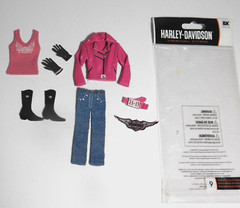 HARLEY DAVIDSON Dimensional Stickers Outfit Pink Leather Denim #9 Open Package