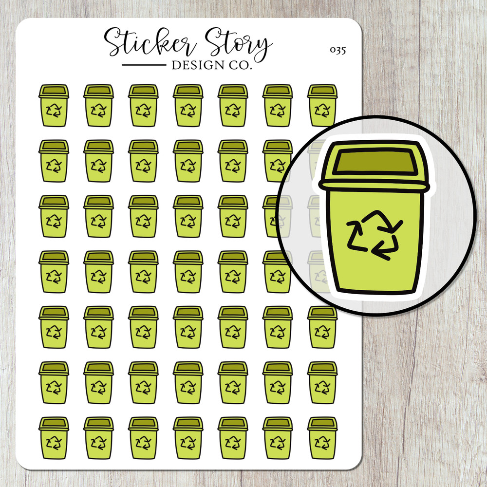 Recycle Bin Planner Stickers
