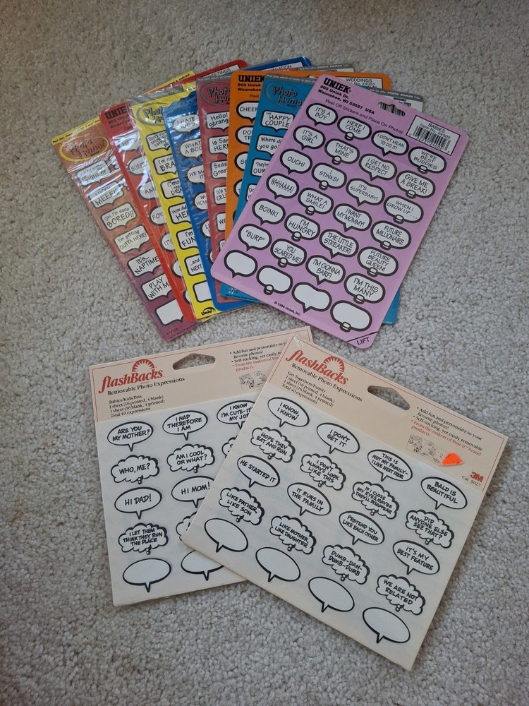 VTG «Photo Humor!» Scrapbook Photo Caption Stickers 10 Sealed Uniek & FLASHBACK