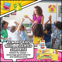 1200 Pcs Scented Scratch and Sniff Reward Stickers for Kids, 4 Rolls