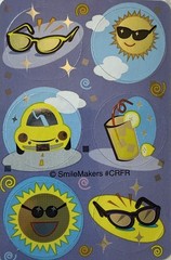 SUMMERTIME Foil Stickers(6pc) Smile Makers…Sunglasses…Sun…Heat…Drink…Card Making
