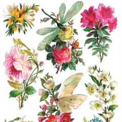 Violette Stickers – Dragonfly Roses – 1 Sticker Sheet for Stationery & Crafts
