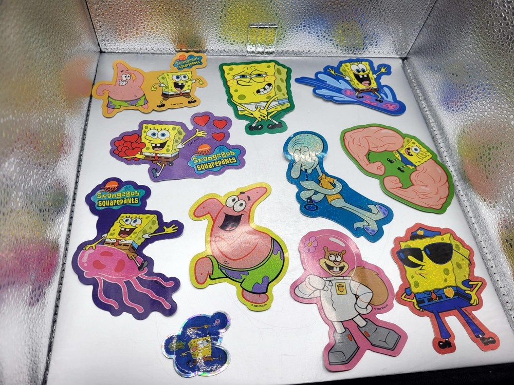 2003 SpongeBob SquarePants Full Set 12 Vending Machine Stickers RARE