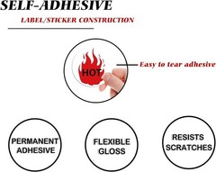 Fluorescent Red Hot Stickers, 500/Roll 1.5 Inch HOT Imprint Flame Labels for …