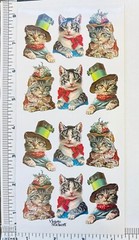 Violette Stickers Victorian Kitty Cats with Hats & Bonnets Craft Planner Supply