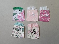 Any 4 gift shopping bags cut from cardstocks scrapbook cards