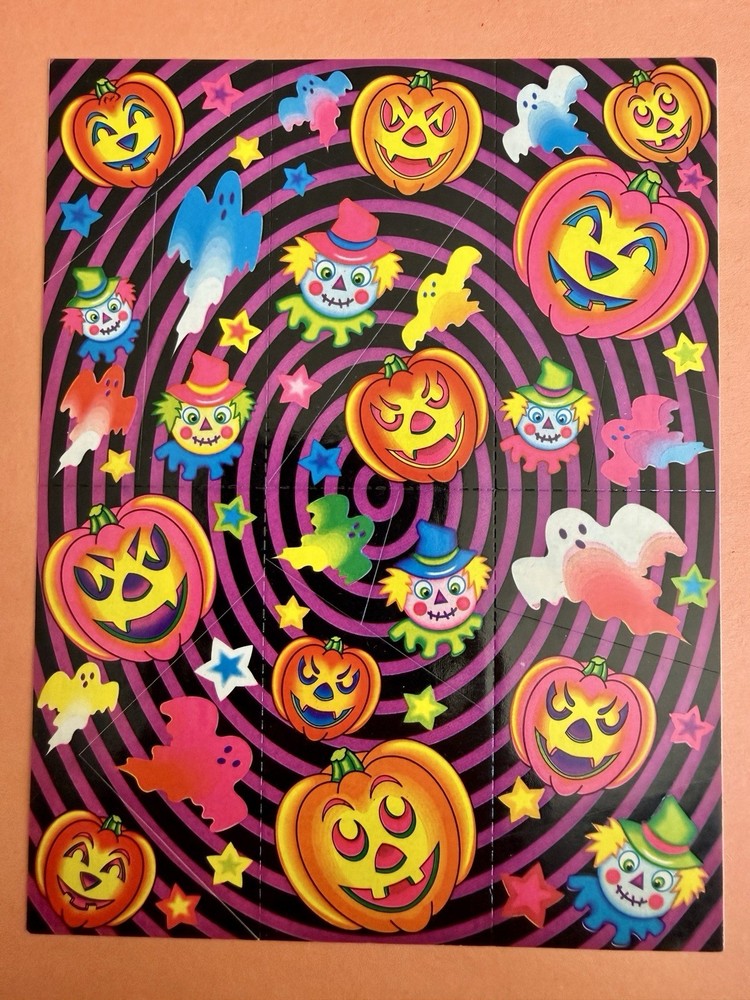 Vintage 90s Lisa Frank Halloween Sticker Sheet, 1 Sheet
