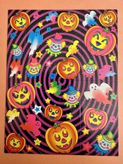 Vintage 90s Lisa Frank Halloween Sticker Sheet, 1 Sheet