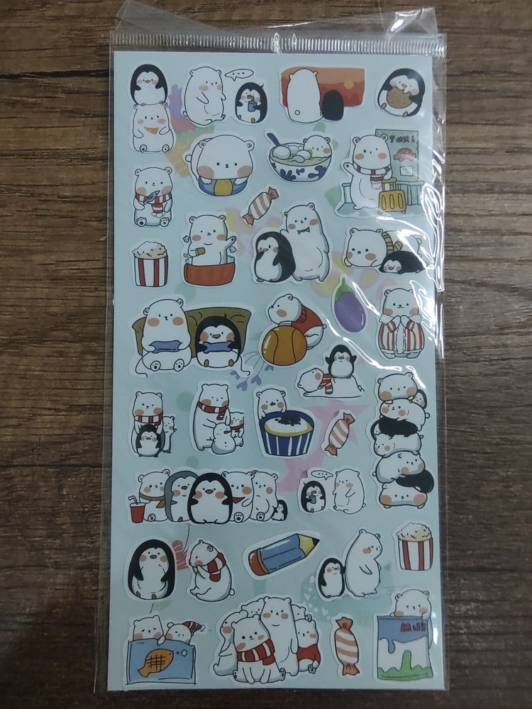 Polar Bear Penguin Stickers Cards Envelope Gift Box DIY Album Stationery
