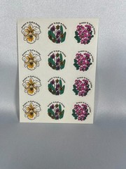VINTAGE ORIGINAL 1982 CTP ORCHID SCRATCH ‘N SNIFF STICKERS – 4 FULL SHEETS
