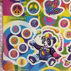 Vtg Lisa Frank Cassie Butterfly Treats Fashion Peace Panda Flowers Mini Sticker