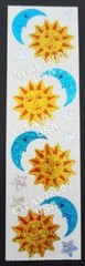 HAMBLY STUDIOS PRISMATIC GLITTER STICKERS SUN MOON & STARS VINTAGE RARE RETIRED