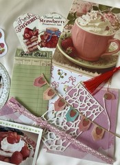 70 Pc Vintage Strawberry Junk Journal Kit Ephemera Recipe Tags Papers CottageCor