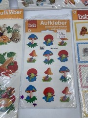 Vintage bsb Aufkleber Stickers Lot Of 7 Sealed Mushrooms Fish