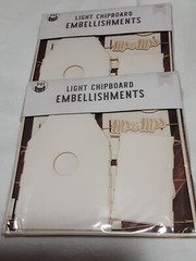 P13 Light Chipboard Embellishments Bundle 10assorted medium & large sizes