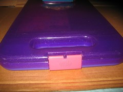 Vtg Lisa Frank Be Creative Angel Cat Glitter Purple Clipboard W/Stickers