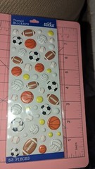 Sticko Stickers Sports Balls Baseball Soccer Football Golf Tennis New In pack