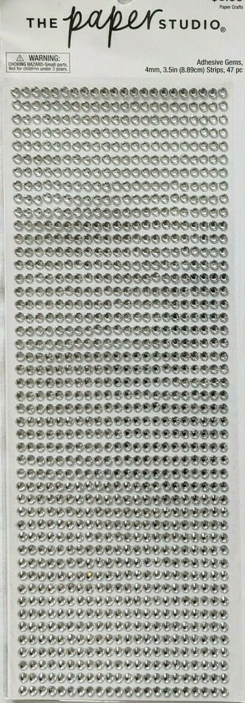 GEMS Gemstones Clear Silver Rhinestones Bling Adhesive Paper Studio Strips