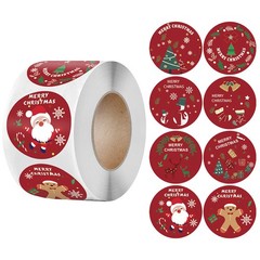 2.5/3.8CM Christmas Stickers Merry Happy Xmas Labels Gift Craft Box Sticker 500