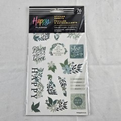 Happy Planner Sticker Sheets – Color Story Florals – 76 pcs