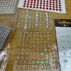 Craft Jewel and Pearl Sticker Lot Huge Assortment of Rhinestones Adhesives