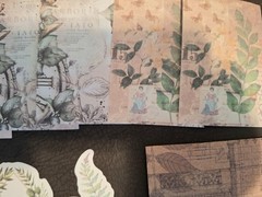 Retro Material Pack 100 Pc Scrapbooking JJ Craft Kit Supplies Plant Handwriting