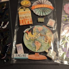 Scrapbooking Butterfly Set of 3 Items: Butterfly Travel Flower Decor – NEW