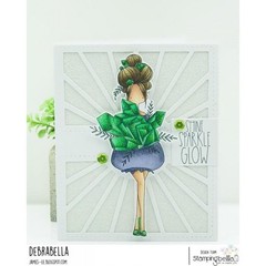 New Stamping Bella Rubber Stamp CURVY GIRL COLLECTING CRYSTALS free USA ship
