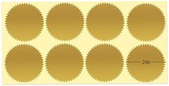 200 Pcs 2 Inch Embossing Stickers Gold Metallic Seals Certificate Sealing Labels