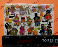 Vintage Halloween Teddy Bear Costume Party Stickers Rare HTF American Greetings