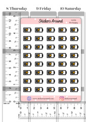Charging Battery Icon Planner Stickers, Energy Level, Calendar & Journal Sticker