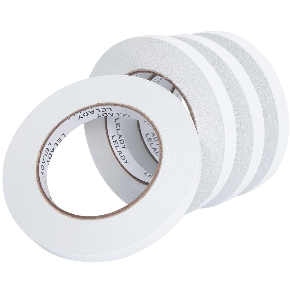 LELADY Double Sided Tape 4 Rolls 1/2 Inch x 40 Yards Adhesive Craft Office Tape