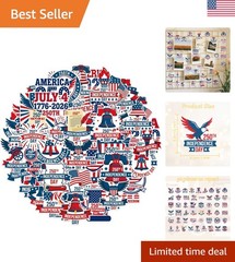 Fun Pack of 50 American Stickers – Perfect for Patriotic Party Decor and Gifts