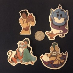 Disney Stickers – Disney Aladdin Lot of 4 Stickers.