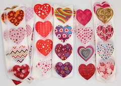 30 Heart Stickers/Various Styles/Scrapbooking/Crafts/Valentines/Journal/1 inch