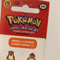 Lot of 4 Pokémon 1999 Sealed Sticker Packs: Normal, Grass, Fire, Bug Elements
