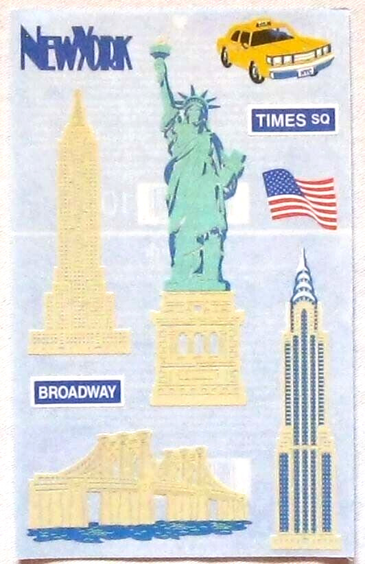 Mrs Grossman 4×6 inch Laser Cut ‘New York’ Sticker Sheet (Vintage-Retired)