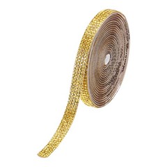 0.35 Inch Self Adhesive Rhinestone Strips 3 Yard for Crafts,Light Gold