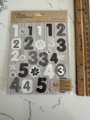 Life’s Little Occasions LLO Black/Gray/White Numbers 2 Die Cut Stickers 60 PC