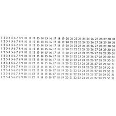 Calendar Date Number Stickers – Black Label for Scrapbooking,