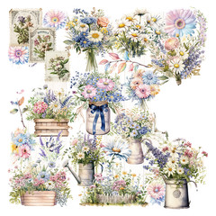 25 pcs Spring Bouquet Translucent Vellum Matte Surface Paper Sticker Scrapbook