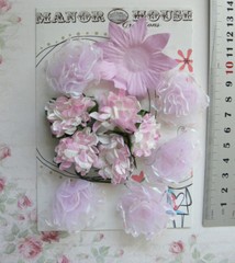 PINK LILAC ORCHID Mix – 12 Flowers 6 Styles 5 Tones PAPER & SILK 25-55mm VD1